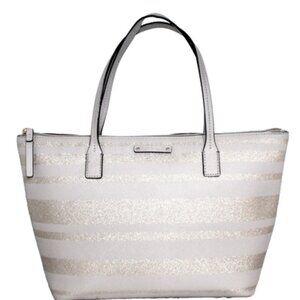Kate Spade Haven Lane Glitter Striped Tote Bag